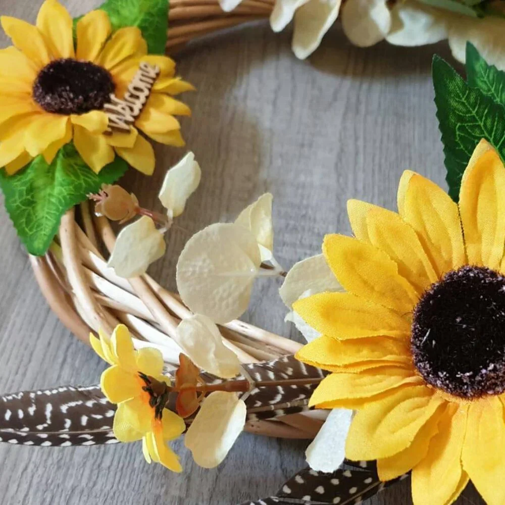 Thanksgiving Sunflowers Wreath Fall Autumn Sign Wall Door Home Office Decor